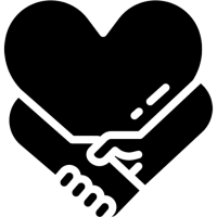picto coeur et et serrage de main